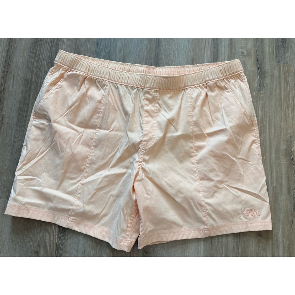 The North Face Men's Pull On Shorts Stretch Waist Peach Embroidered Logo‎ XXL